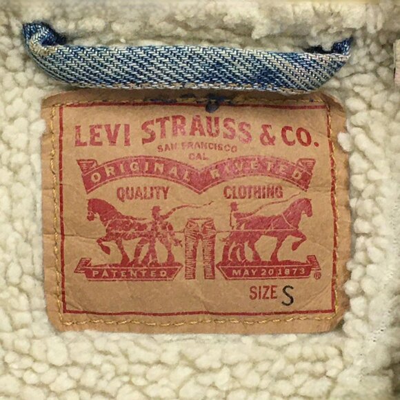 Levi Strauss Denim Sherpa Lined Jacket Women's Size S - Picture 2 of 6